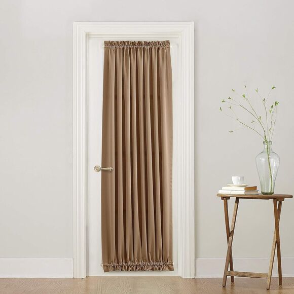 Barrow Energy Efficient Rod Pocket Door Curtain Panel, 54" x 72" Toupe Brown - Picture 3 of 6